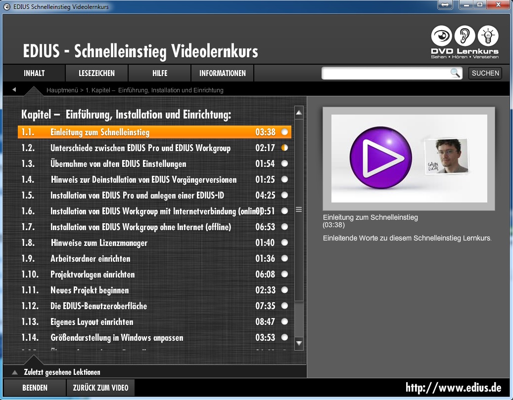 edius 8 schnelleinstieg